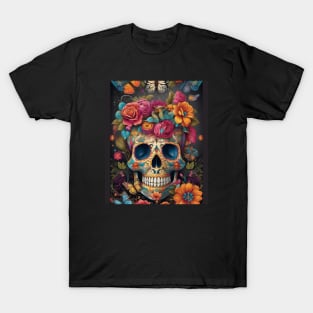 Celebrate Mexico's Heritage: Traditional Sugar Skull Beauty T-Shirt